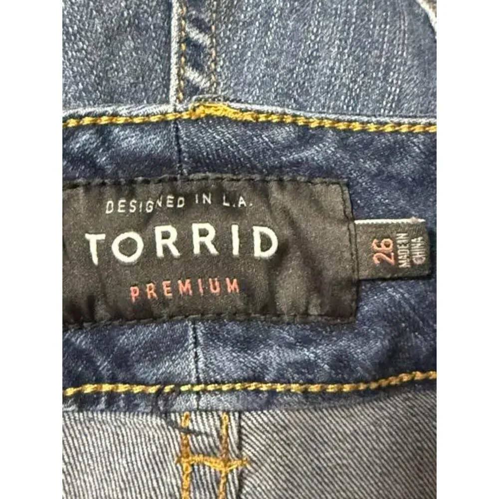 Torrid Jeggings Premium Distressed 3-Button High-Rise Tummy Smoothing- Size 26